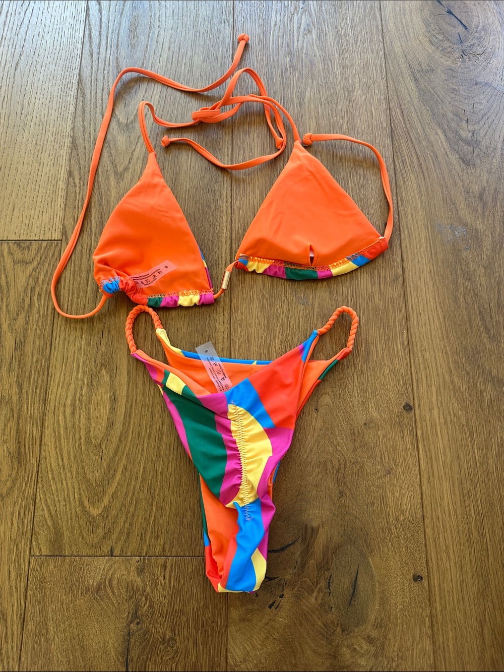 Colorful Abstract Triangle Bikini Set - Orange Multi - Picture 5 of 5